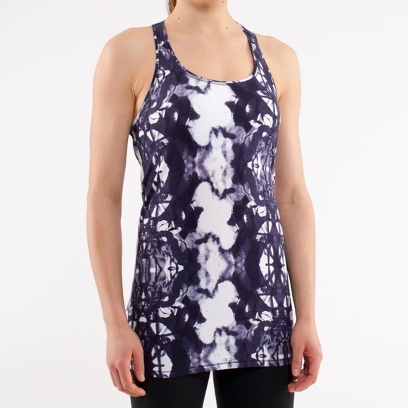 Lululemon Cool Racerback Tank Ink Blot Tie Dye 2 - Picture 1 of 5